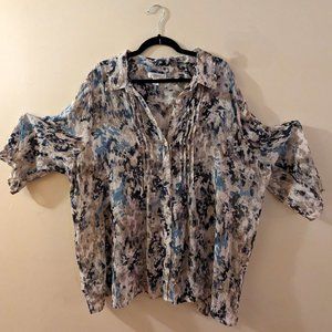 Gorgeous Pleated Front Button Down Shirt 3X - CJ Banks